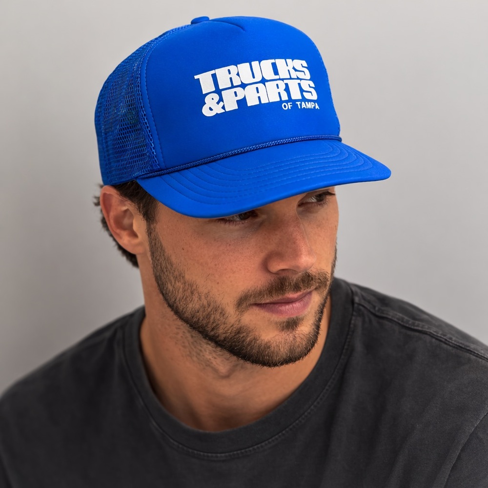 TRUCKS & PARTS of Tampa Royal Blue Foam Trucker Hat rope hat